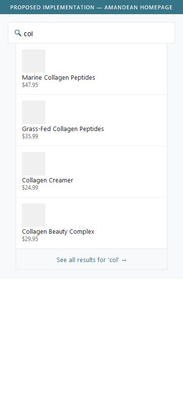 Proposed Implementation — Predictive Search Dropdown