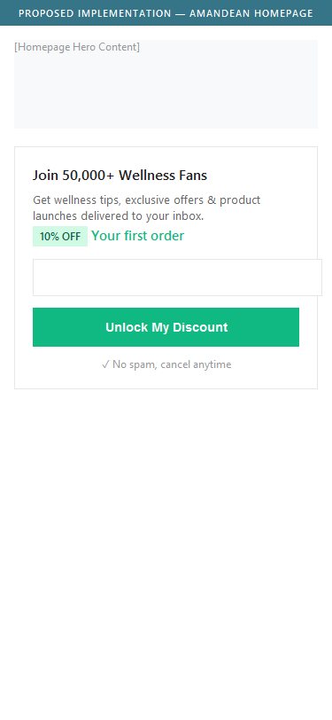 Proposed Implementation — Email Capture with Incentive